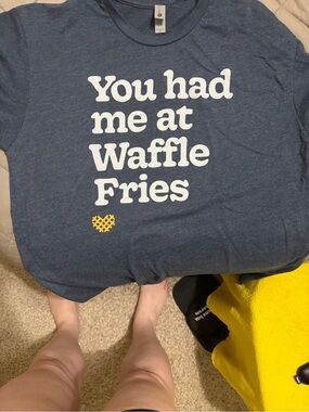 Chick fil a "You had me at Waffle Fries" Tee with Yellow Heart